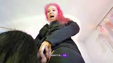 Your gf gets used by my cock while I watch dirty talk lesbian femdom