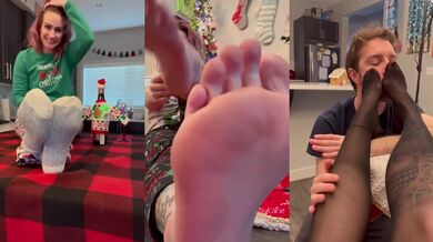 Merry xmas with her soft delicious feet destroyed worshipping