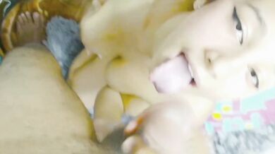 Brother-in-law's cum drunk slut gags on thick load facial creampie