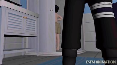 Hinata's shower time ruined by greedy dicks
