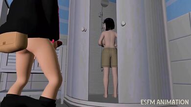 Hinata's shower time ruined by greedy dicks