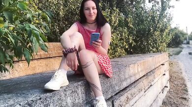Brunette Blowjob Outdoor with massive facial load cum facial choke