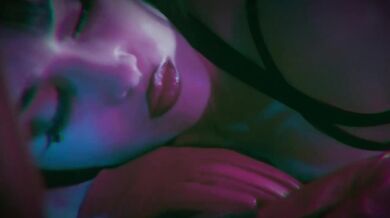Dreamy PMV goddess worships with tiny tits in fishnets and gloves