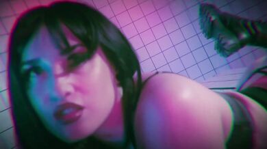 Dreamy PMV goddess worships with tiny tits in fishnets and gloves