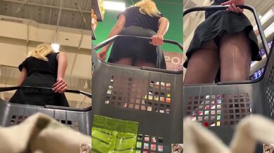 Forgot panties shopping flash peeking public solo