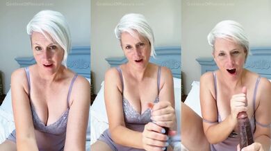 Hot white MILF gropes her BBC while JOI tease drives her wild