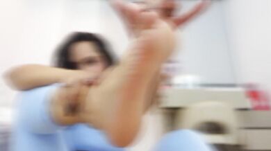 Stinky gym socks crushed under cum soaked feet worship the stench slave