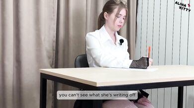 Cheating teen teacher catches her and gets A+ deep throat reward
