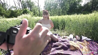 German Scout destroyed tiny Brazilian fit girl Cintia Lara outdoors