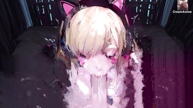 Petite D.va’s first anal stretching her tight ass stuffed with a big cock 4K anime hentai
