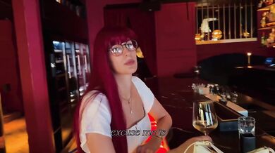 Tall German goddess destroyed at Berlin bar public pickup facial cumshot hotel balcony
