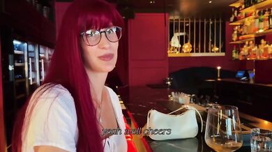 Tall German goddess destroyed at Berlin bar public pickup facial cumshot hotel balcony