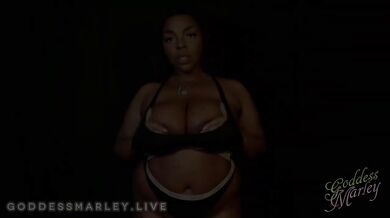 Spilling out my bra goddess Marley big tits worship boob bouncing ebony femdom