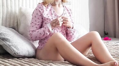 Petite blonde gets destroyed with wet fingers till her big booty body shakes and creamy pussy overflows