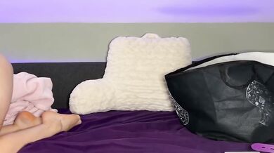 MILF shoves BBC dildo in big ass and tight holes raw solo