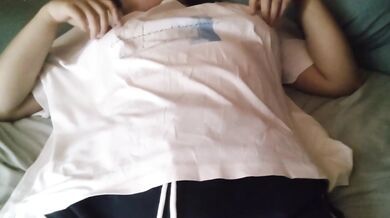 Nipple masturbation while electric massage machine teases crotch japanese girl