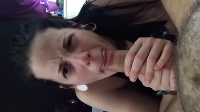 Violette Black gets throat fucked raw in amateur deepthroat blowjob