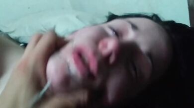 Violette Black gets throat fucked raw in amateur deepthroat blowjob