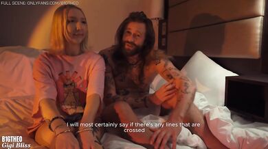 Behind the scenes raw consent talk pre scene with Gigi Bliss reality blowjob