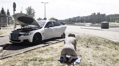 French Aire rest stop blowjob her big dick ruined my face