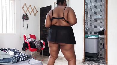 Mara exotic ebony maid gets nasty while doing laundry