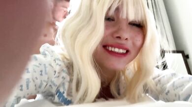 Asian blonde gets wrecked with cum dripping from her sloppy wet pussy