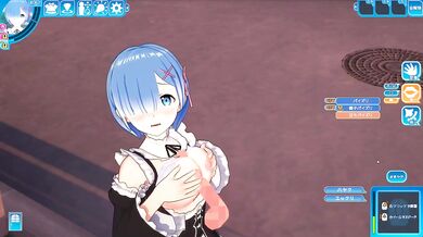 Koikatsu remu blue hair big tits cumshot hentai destroyed