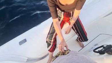 Naemyia's naomi hard rough sex on boat deepthroat creampie unprotected