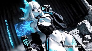 White Monster Goth MILF Stuffs HUGE Black Dildo in Gaping Tight Pussy