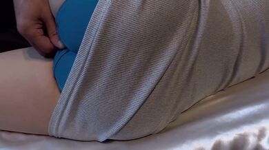 Morning clit fingered through panties waking up orgasm