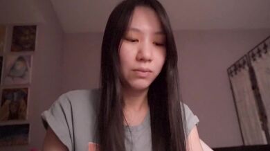 Cute Asian girl ASMR gets drenched lost at sea on a dudes-only boat