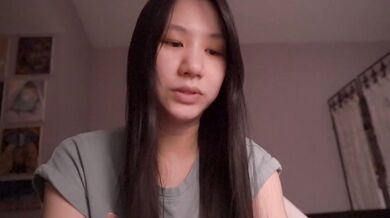Cute Asian girl ASMR gets drenched lost at sea on a dudes-only boat