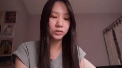 Cute Asian girl ASMR gets drenched lost at sea on a dudes-only boat
