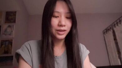 Cute Asian girl ASMR gets drenched lost at sea on a dudes-only boat