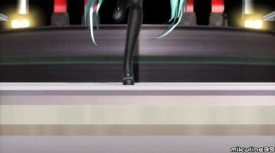 Miku’s virgin pussy ruined in hentai game solo session