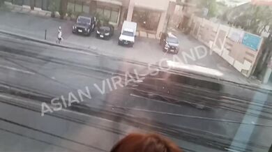 Public Exhibitionist Wife Gets Rough Balcony Fuck on Hotel Window