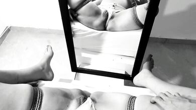 Tied up squirting all over the mirror BOOMING loud Kinktober Katoptronophilia squirt fountain