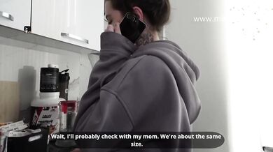 My stepfather fucked my tight ass in her thong till my jeans were ruined