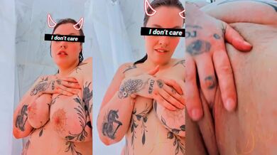 Shower showoff whorish titties nipple tattoos blast my big pussy