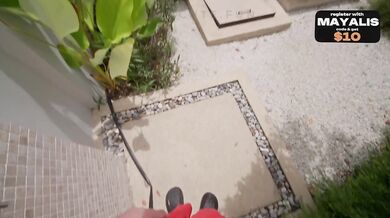 Petite redhead gets destroyed riding pool cleaner’s thick cock