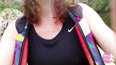 Redhead flashes on river peeing in public while kayaking solo
