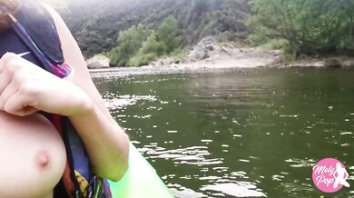 Redhead flashes on river peeing in public while kayaking solo