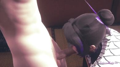 Shinobu's sloppy table blowjob leaves her dripping with demon slayer creampie