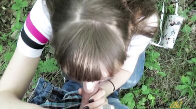 Student sucks me raw in public and swallows every drop