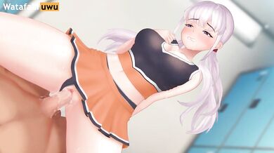 Cheerleader rough fucked until cum in hardcore hentai game