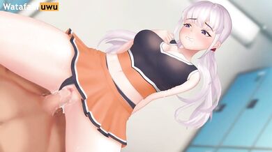 Cheerleader rough fucked until cum in hardcore hentai game