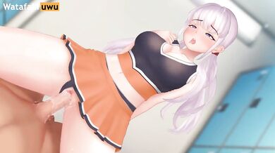 Cheerleader rough fucked until cum in hardcore hentai game