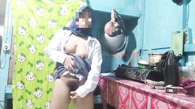 Hijab schoolgirl masturbates till her wet panties drip raw indonesia teen cum