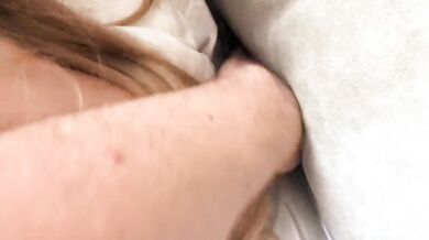 Russian step daughter stuffed in couch ass fucked hard & cummed deep inside her tight cunt