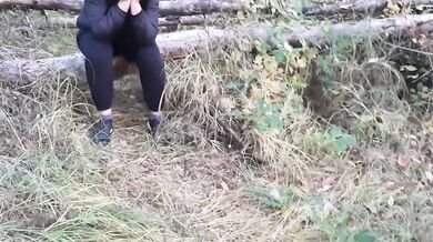 Lesbian doctor fucked hard in public while Russian moans fill the forest